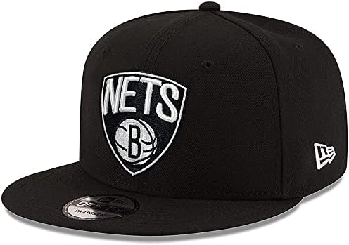 New Era Brooklyn Nets 9FİFTY Siyah Beyaz Snapback Şapka, Ayarlanabilir Başlık
