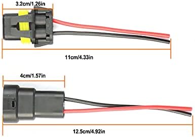 4 Paket 9005 9006 H10 Tel Konnektörler Demeti Pigtails - Erkek Dişi Adaptör Kablo Demeti Yuva Tel Farlar Sis Farları için 2 Takım