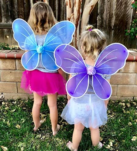 Kızlar Peri Kanatları fedio 5 Paket Prenses Kelebek Kostüm Kanatları Seti Çocuklar için giyinmek Doğum Günü Partisi (Yaş 3-6