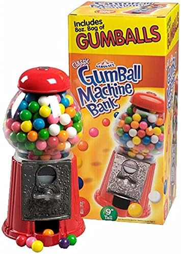 Gumball Makinesi-Gumballs ile Birlikte Çocuklar için 9 İnç Gumball Otomatı-Küçük Gumball Bankası-Metal Şeker Dağıtıcı-Ev Otomatı-Vintage