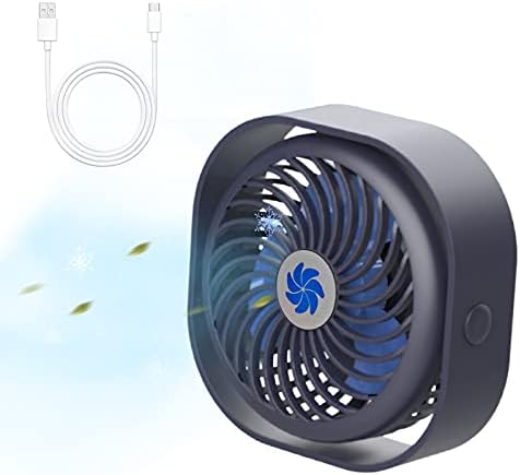 USB Masa Fanı, 3 Hızları Güçlü Rüzgar ve 360° Dönebilen, Sessiz Masaüstü Masa Küçük Fan ile Silikon Katı Ped, Taşınabilir Fan,