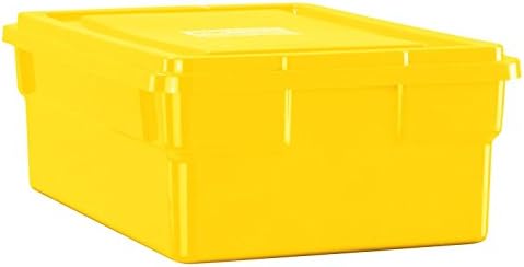 Childcraft Okul Akıllı Saklama Kutusu Kapaklı, 11 x 6 x 16 İnç, Plastik, Sarı-276844