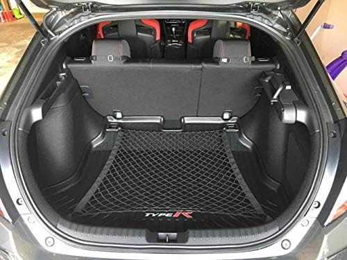 Araba Bagaj Kargo Ağı - Honda Civic Hatchback 5 Kapı 2017-2021 için %100 Özel Araç Üretildi ve Takıldı-Elastik Örgü Depolama