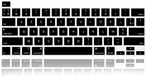 MMDW Fransız Dili AZERTY Silikon Klavye Kapak Cilt için MacBook Pro 16 inç A2141 2019+, MacBook Pro 13 için Sihirli Klavye ve