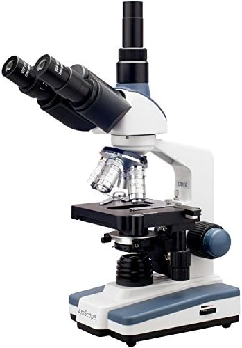 AmScope T120C Profesyonel Siedentopf Trinoküler Bileşik Mikroskop, 40X-2500X Büyütme, wf10x ve WF25x Oküler, Brightfield, LED