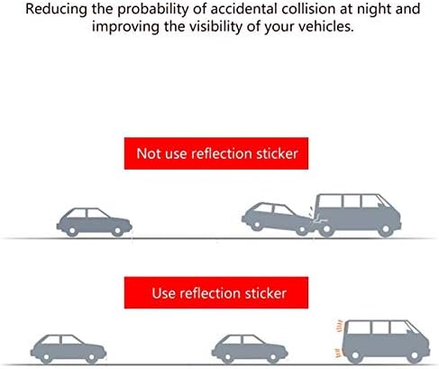 Yansıtıcı Çıkartmalar, 4 Adet Araba Tekerlek Kaş Tampon Yansıtıcı Güvenlik Uyarı Şerit Bant Sticker Çıkartma [Kırmızı]