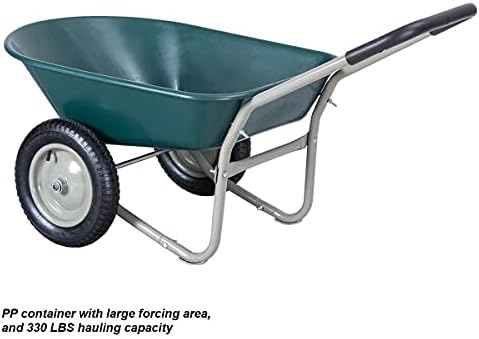 2 Lastikler El Arabası Yükleme Damping Sepeti Damperli Vagon Taşıyıcı Dolly Programı Sepeti Çelik Çerçeve İnşaat Bahçe Dikim