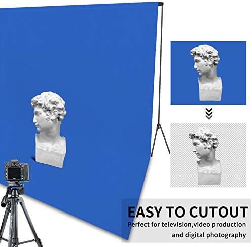 Kolay-Gidiyor 10X20 ft (3X6 M) Mavi Fotoğraf Backdrop Düz Renk Arka Plan,Fotoğraf Stüdyosu, Katlanabilir Yüksek Yoğunluklu Ekran