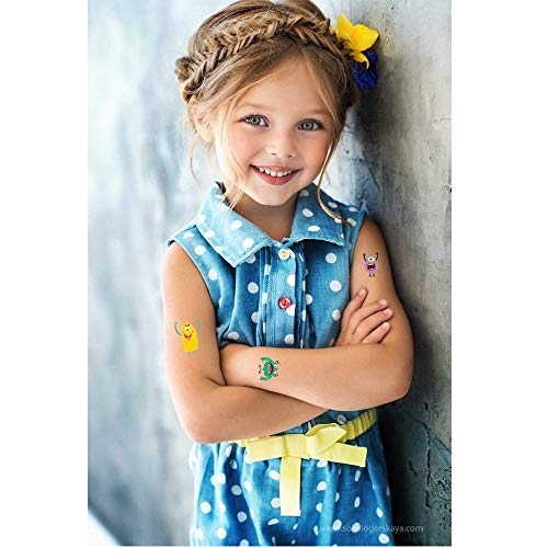 Ooopsı Canavar Geçici Dövmeler Çocuklar için-Fazla 120 Dövmeler - Sevimli Karikatür Dövmeler Sticker için Erkek Kız Doğum Günü