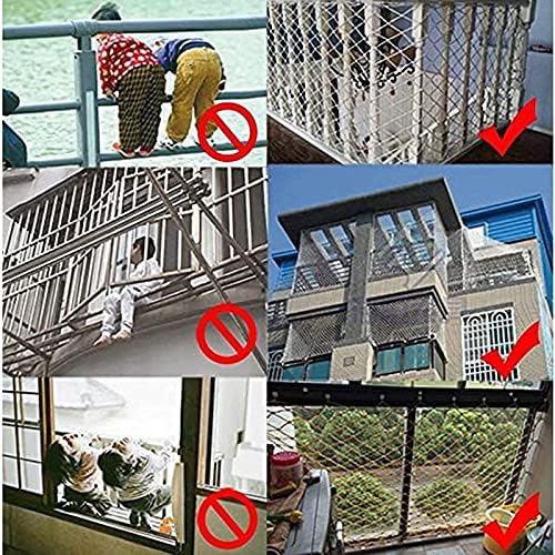 ASPZQ Naylon Güvenlik Ağı Merdiven Düşme Önleme Net Kargo Halatı Balkon, Bahçe, Oyun Alanı İnşaatı için Ağır Hizmet Tipi Netleştirme