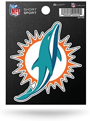 NFL Rico Industries Kalıp Kesim Takımı Logosu Kısa Spor Çıkartması, Miami Dolphins, 3,75 x 4,75-inç
