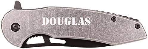 MTech USA Framelock Yay Destekli Açık Taşlı Gri Eloksallı Alüminyum Saplı Cep Katlanır Bıçak, NDZ Performance - Name Douglas
