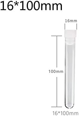 DADAKEWIN 16100mm Plastik Test Tüpleri ile Plastik Tıpa Yuvarlak Alt Laboratuvar Kimya Kültür Lab Tüpler-Paketi 50 (Boyutu: 16100mm)
