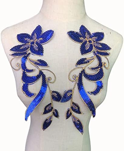 SELCRAFT Mor Çiçek Pullu Işlemeli Örgü Kumaş Düzeltir Aplikler Giyim Yaka Elbise DIY Dekorasyon ıçin Yamalar Dikmek ıçin