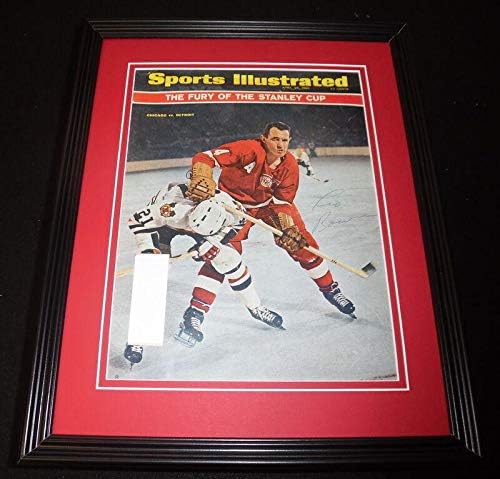 Leo Boivin İmzalı Çerçeveli 1966 Sports Illustrated Dergisi Kapağı Red Wings-İmzalı NHL Dergileri