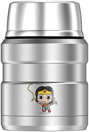Wonder Woman Sevimli Chibi Altın Kement, TERMOS PASLANMAZ KRAL Paslanmaz Çelik gıda kavanozu ile Katlanır Kaşık, vakum yalıtımlı