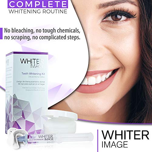 Whiter Image Deluxe Diş Beyazlatma Kiti, Plak Bakterileriyle Savaşırken Diş Renginin Bozulmasını Ortadan Kaldırmak için, Daha