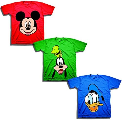 Disney Erkek Çocuk Mickey, Goofy, Donald 3'lü Tişörtler