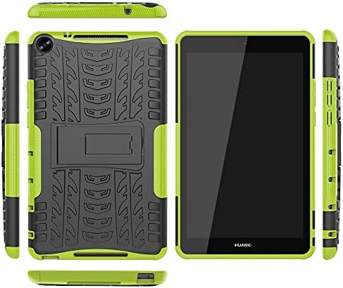 LVSHANG Tablet Kapak için Huawei MediaPad M5 Lite 8.0 Lastik Doku Darbeye TPU+PC Koruyucu Kılıf ile Katlanır Kolu Standı Tablet