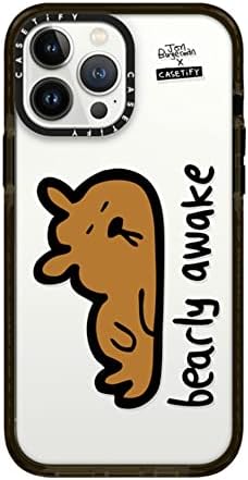 CASETiFY Impact iPhone için kılıf 13 Pro Max-Bearly Awake-Şeffaf Siyah