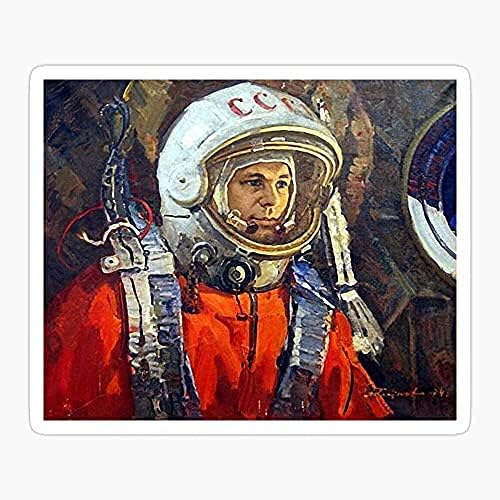 Paketi 4 3 İnç Çıkartmalar - Kozmonotik Kilometre Taşı Achiever Yuri Gagarin İçinde Uzay Gemisi-Sticker Grafik - Sticker Paketi