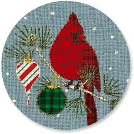 Homespun Cardinals Noel Kartları-Tatil Tebrik Kartları, 18'li Set, Büyük 5x 7, Zarflar Dahil