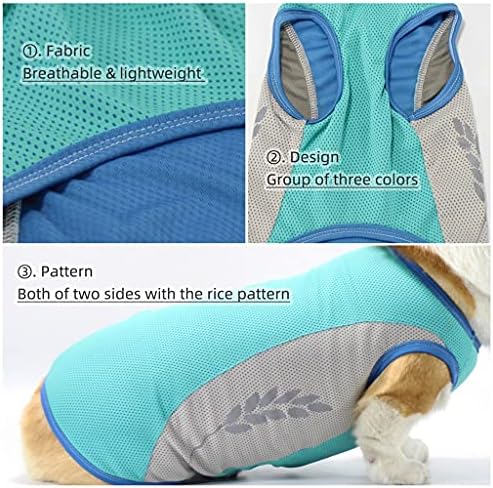 HMKGKJ Pet soğutma yeleği Yaz Köpek Soğutma Gömlek Büyük Köpekler için Hızlı Kuru Yansıtıcı Hafif Köpek T-Shirt Nefes Örgü Tank