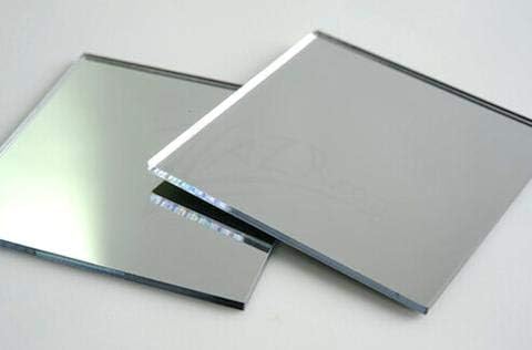 Pırıltılı Papağanlar DIY4U 3mm Ayna Premium Akrilik Levha (6x6 inç, Gümüş) - 4 Yaprak Paketi