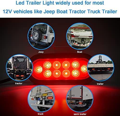 Römork ışık LED Oval 6 inç park lambaları kiti için kamyon tekne koşu fren dönüş Dur gümrükleme ışık ile gömme montaj kauçuk