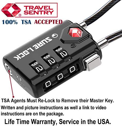 SURE LOCK TSA Uyumlu Seyahat Bagaj Kilitleri, Muayene Göstergesi, Kolay Okunan Kadranlar TSA Çinko Alaşımı ile Onaylandı