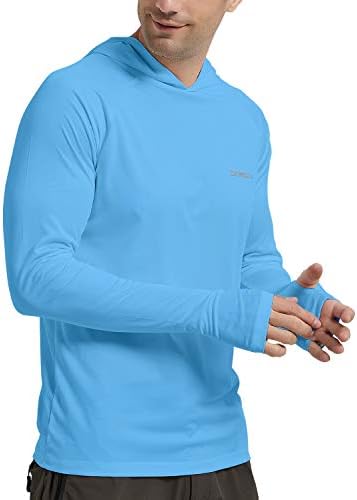 DEMOZU erkek UPF 50 + Güneş Koruma Uzun Kollu Gömlek Hafif SPF Swim Gömlek