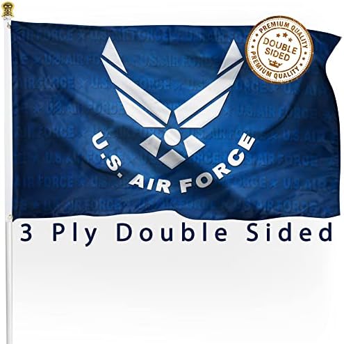 XIFAN Premium Çift Taraflı Bayrak ABD Hava Kuvvetleri Kanatları USAF-Ağır 3ply Polyester Dayanıklı Canlı Baskı Çift Dikişli -