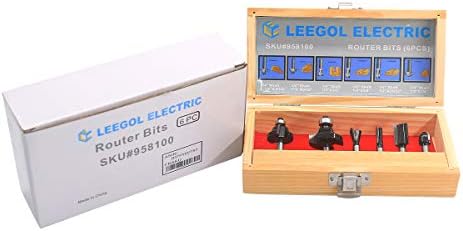 Leegol Elektrikli Düz Yönlendirici Bit Set 6 Parça-1/4 Inç Shank Karbür İpucu Ağaç İşleme freze kesicisi Aracı