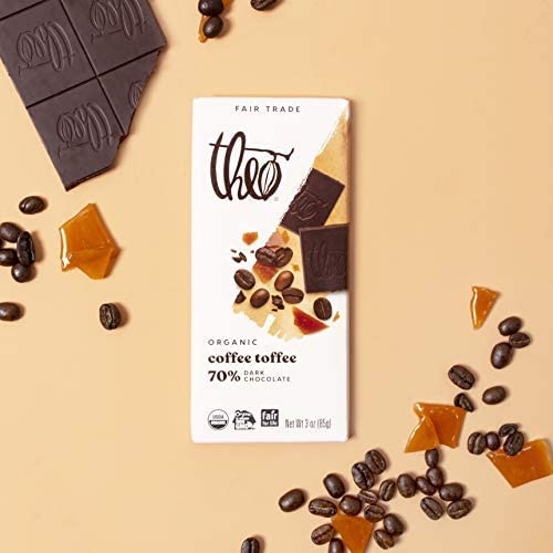 Theo Çikolatalı Kahve Şekerleme Organik Bitter Çikolata Bar, %70 Kakao, 6 Paket / Adil Ticaret