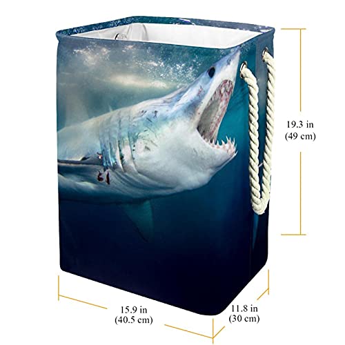 Oyuncak Depolama Sepeti Köpekbalığı çamaşır sepeti Dayanıklı Yumuşak Saplı İpli Su Geçirmez Katlanabilir çamaşır kutusu Kirli