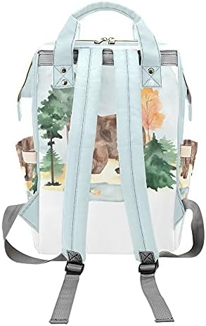Orman ayı ağacı kişiselleştirilmiş bebek bezi çantası Çok Fonksiyonlu sırt çantası bebek bezi çantası seyahat sırt Çantası Unisex