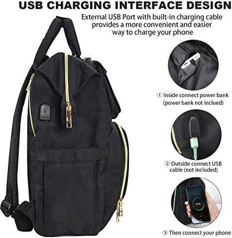 Banff Sırt Çantası Çanta Kadınlar için Su Geçirmez seyahat sırt çantası Şık Okul Çantalarını USB Şarj Portu ile 17 İnç Laptop