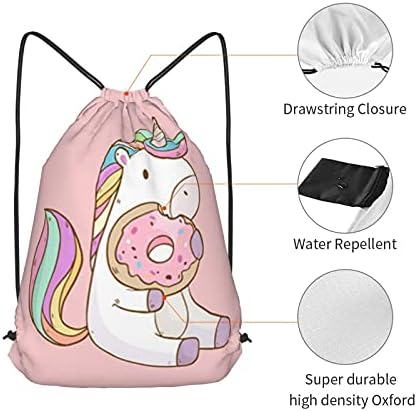 Sevimli Unicorn İpli Çanta Sırt Çantası Çocuklar Kadınlar Kızlar için Spor Sırt Çantası ipli çanta Su Geçirmez Dayanıklı Naylon