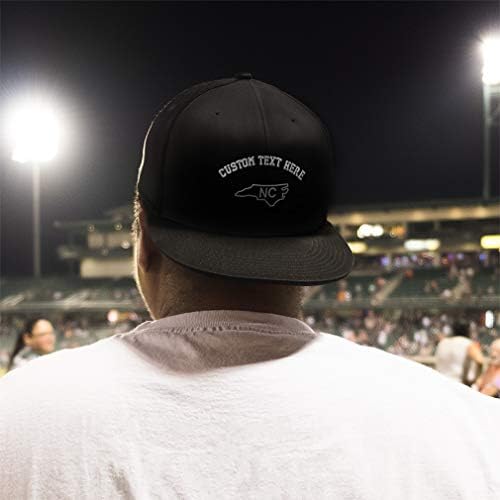 Erkekler & Kadınlar için özel Snapback Şapka Kuzey Carolina Eyalet Haritası Nc Nakış Akrilik Düz Bill Beyzbol Şapkası Siyah Kişiselleştirilmiş