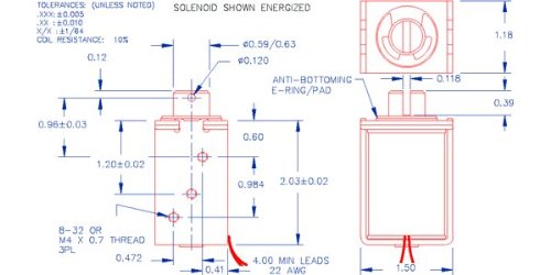 MSS Açık (Kutu D) Çerçeve Solenoidi, Çekme Tipi, 18,0 Volt DC Aralıklı (%50) Görev, 1,18(30 mm) G X 1,50 (38 mm) Y X 2,03 (52