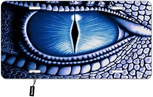 Leo70 Mavi Ejderha Gözler Ön Plaka Kapak, canavar Serin Hayvan Sembolü Evil Dekoratif Plakalar için Ön Araba Vanity Plaka Erkekler