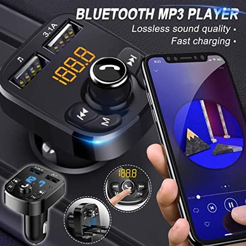 2022 Yeni Sürüm Bluetooth FM Verici için Araba, QC3. 1 Kablosuz Bluetooth Araç Adaptörü, Mp3 Müzik Çalar Radyo Verici ile Eller-Serbest