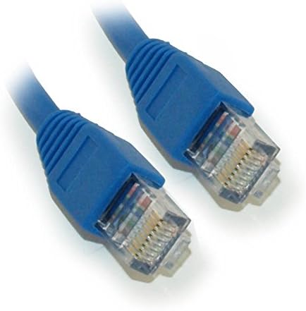 MyCableMart 40ft Cat5E Ethernet RJ45 Yama Kablosu, Telli, Snagless Önyüklemeli, Mavi