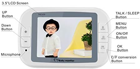 Video bebek Monitörü, 3.5 İnç HD LCD Ekran 2 Yönlü Konuşma Gece Görüş Kablosuz Video Monitör Veri Koruma 2.4 G Kapalı Ev Güvenlik