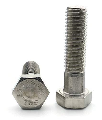 Altıgen Başlı Vidalar 316 Paslanmaz Çelik-9/16-18 x 2-1/4 Kısmi Diş Adet-1.000