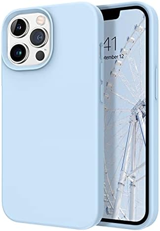 DOMAVER ile Uyumlu iPhone 13 Pro Max Durumda Ince Hafif Pürüzsüz Sıvı Silikon Jel Mikrofiber Astar Yastık Kapak Darbeye Koruyucu