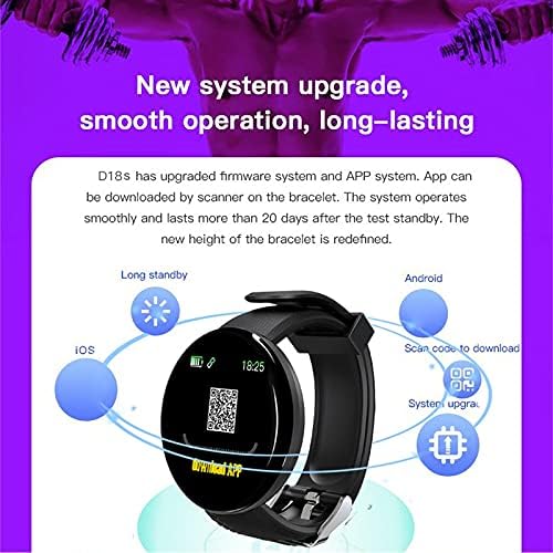 hhscute Akıllı Saatler Erkekler için, dijital saat 1.44 inç Ekran Spor Mesaj Hatırlatma Bluetooth iOS Telefonlar için (Yeşil)