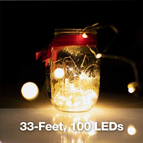 33ft akülü LED dize ışıkları ile 100 LED ışıkları, su geçirmez kapalı peri ışıkları, parti ışıkları, yurt odası Essentials (bakır