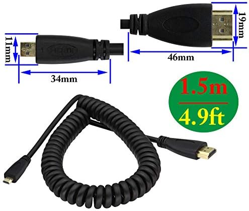 zdyCGTıme HDMI HDMI D Bahar Kablosu, 1080 P 4 k Yüksek Hızlı Ultra HD hdmı Sürüm 1.4 Erkek Kablo, gopro hdmı Kablosu, destek