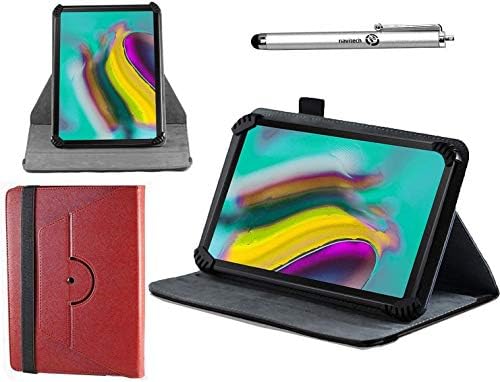 Navitech Kırmızı Kılıf ile 360 Dönme Standı & Stylus ile Uyumlu MEİZE 10.1 Tablet